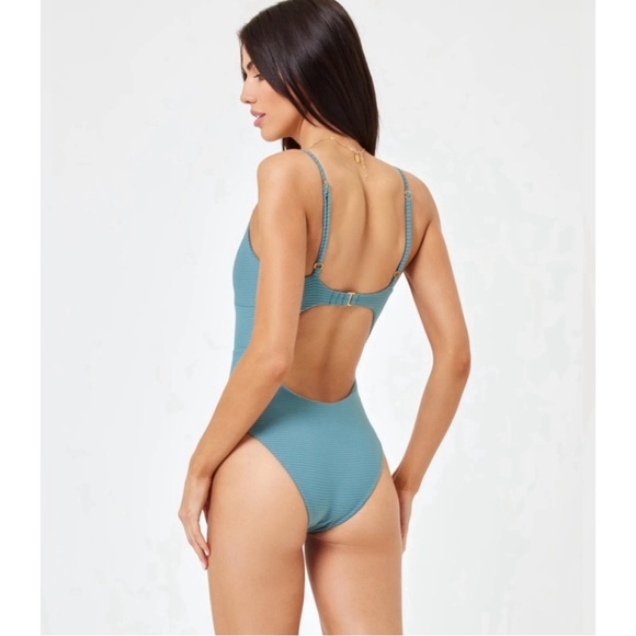 L*SPACE Kyslee Twisted Cutout One-Piece Swimsuit Size XL - Picture 3 of 7